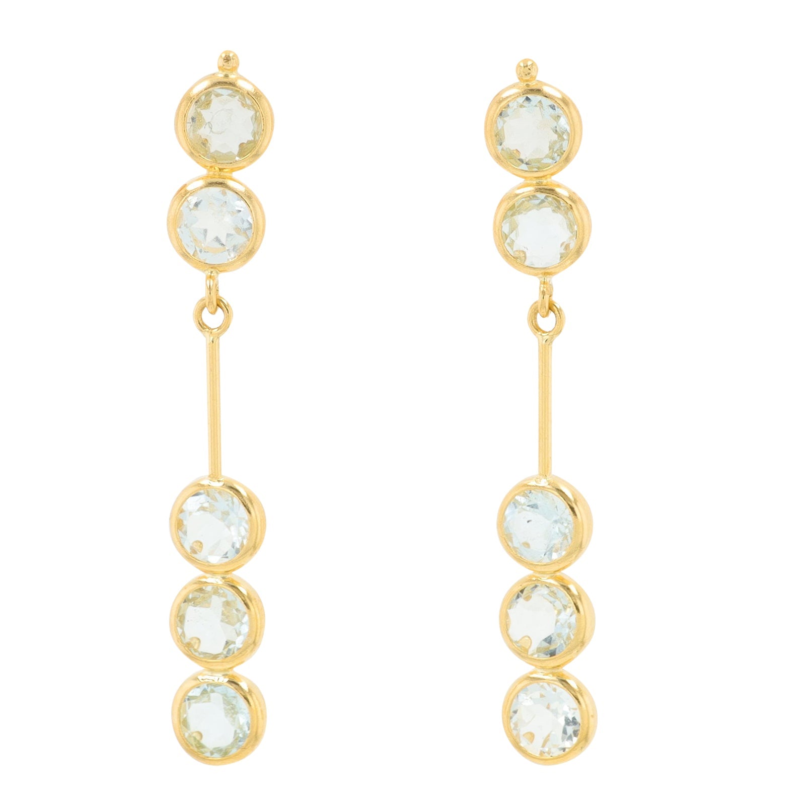 18K YG Aqua Earrings