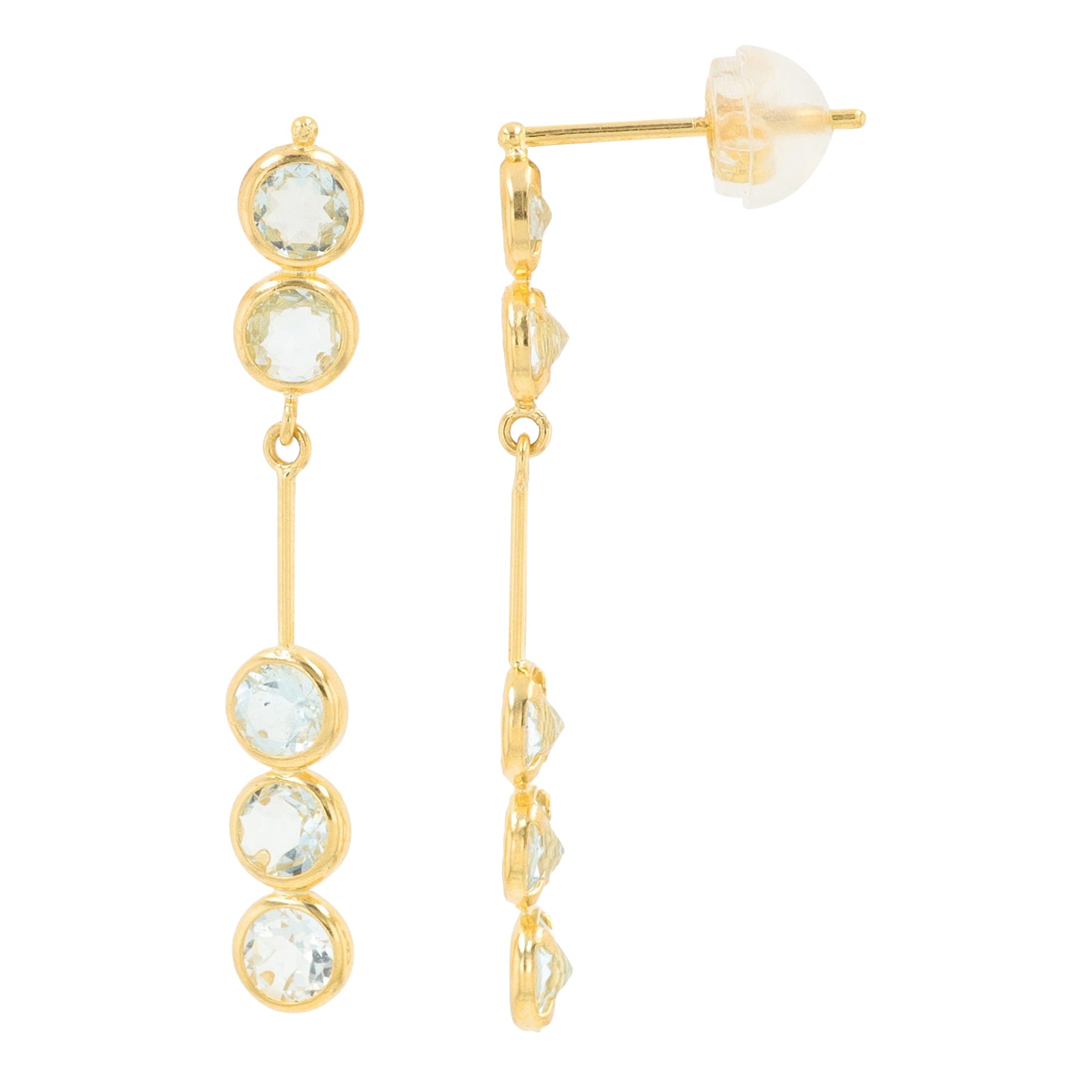 18K YG Aqua Earrings