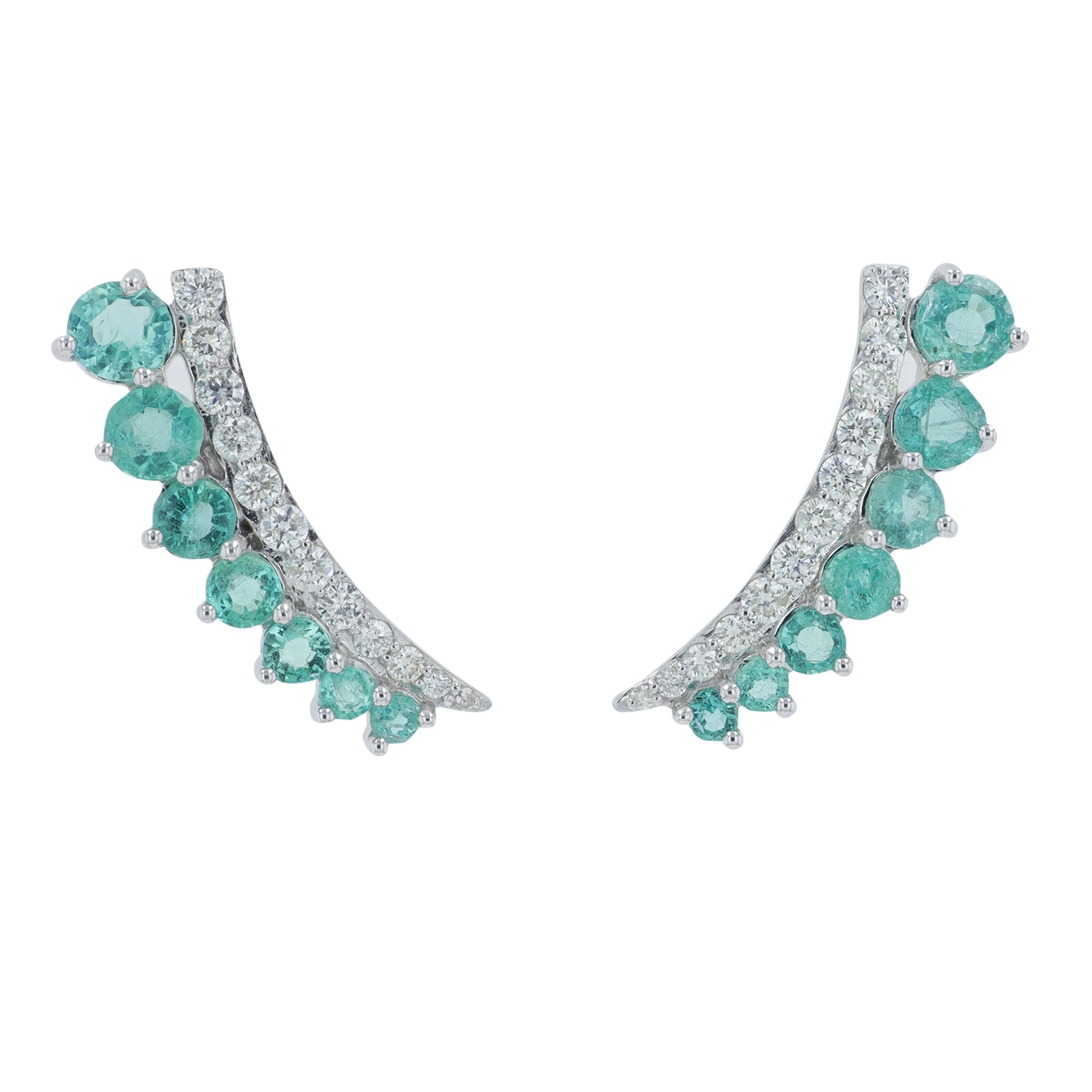 14K WG 1.75 CT Emerald Earrings