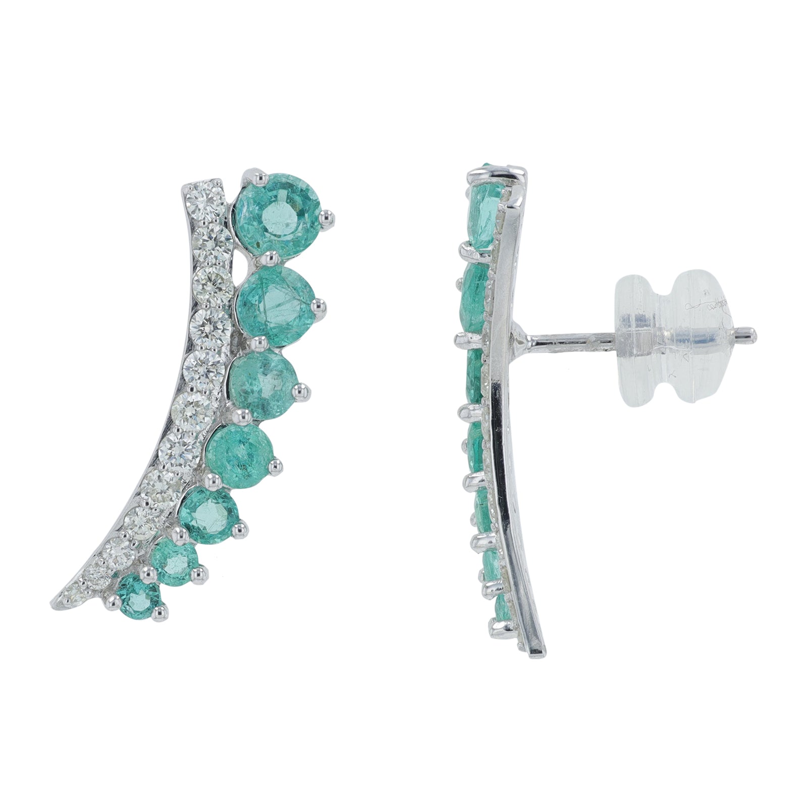 14K WG 1.75 CT Emerald Earrings