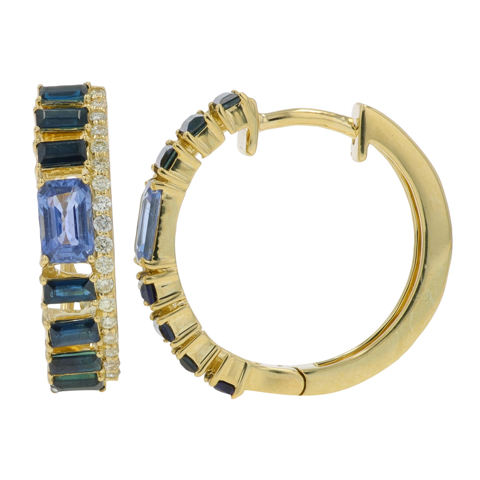 14K 1.70 CT Sapphire Hoops<p><strong>More Colors Available</p></strong>