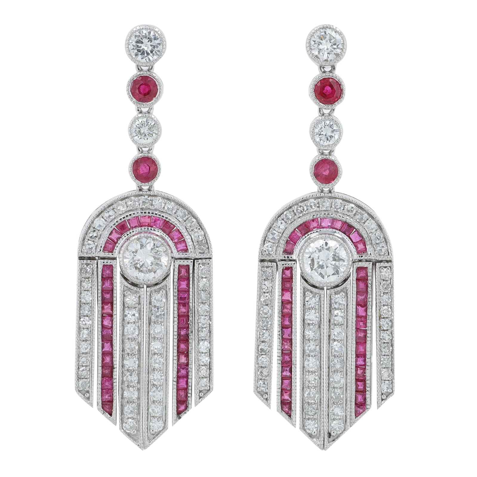 14K WG 2.54 CT Ruby Earrings