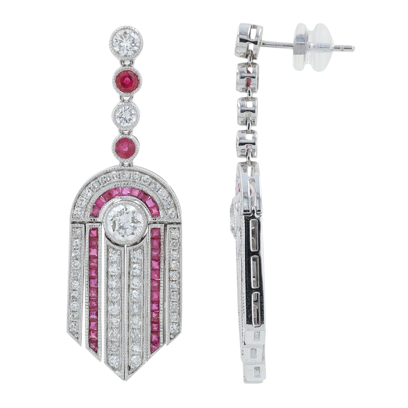 14K WG 2.54 CT Ruby Earrings