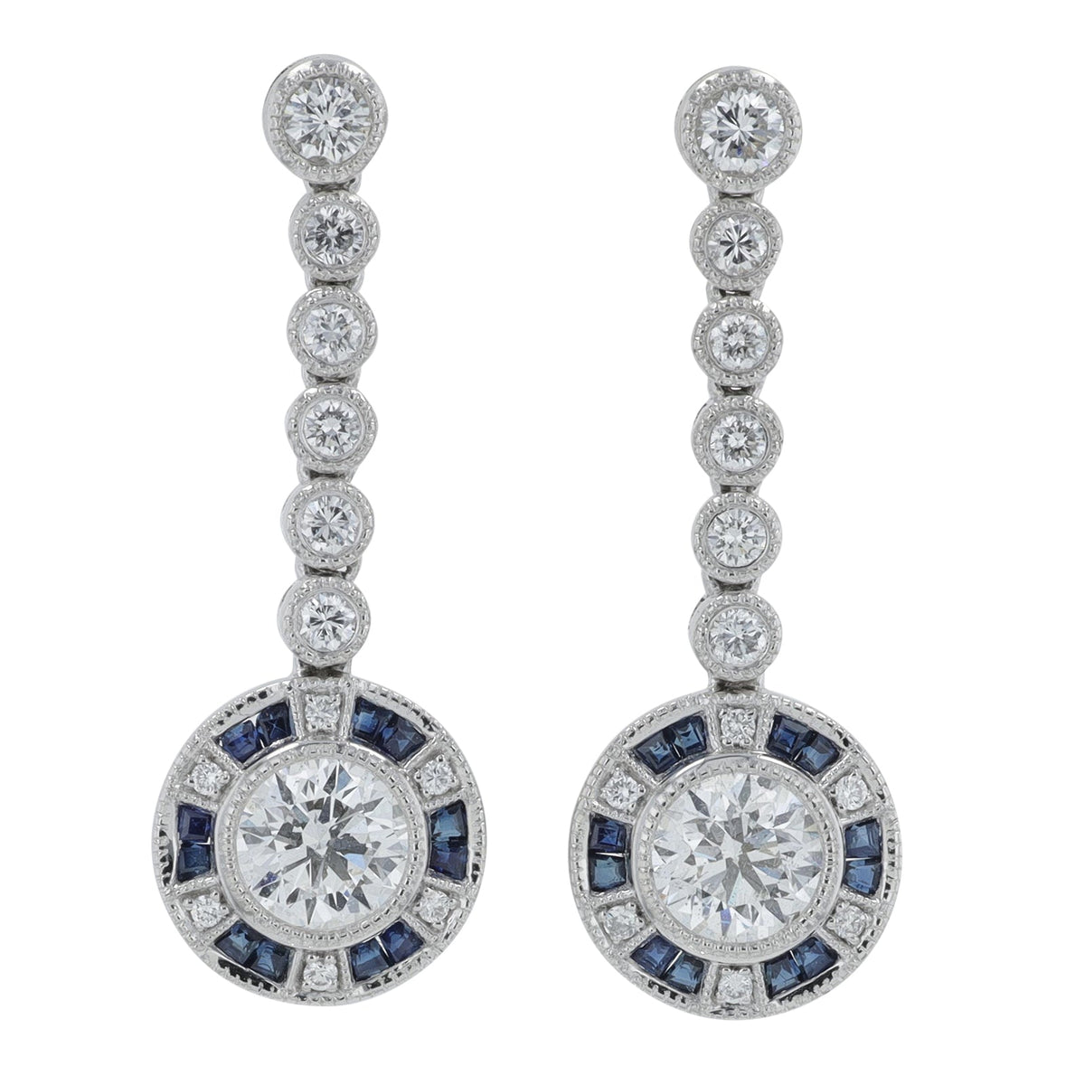 PT950 .44 CT Sapphire Earrings