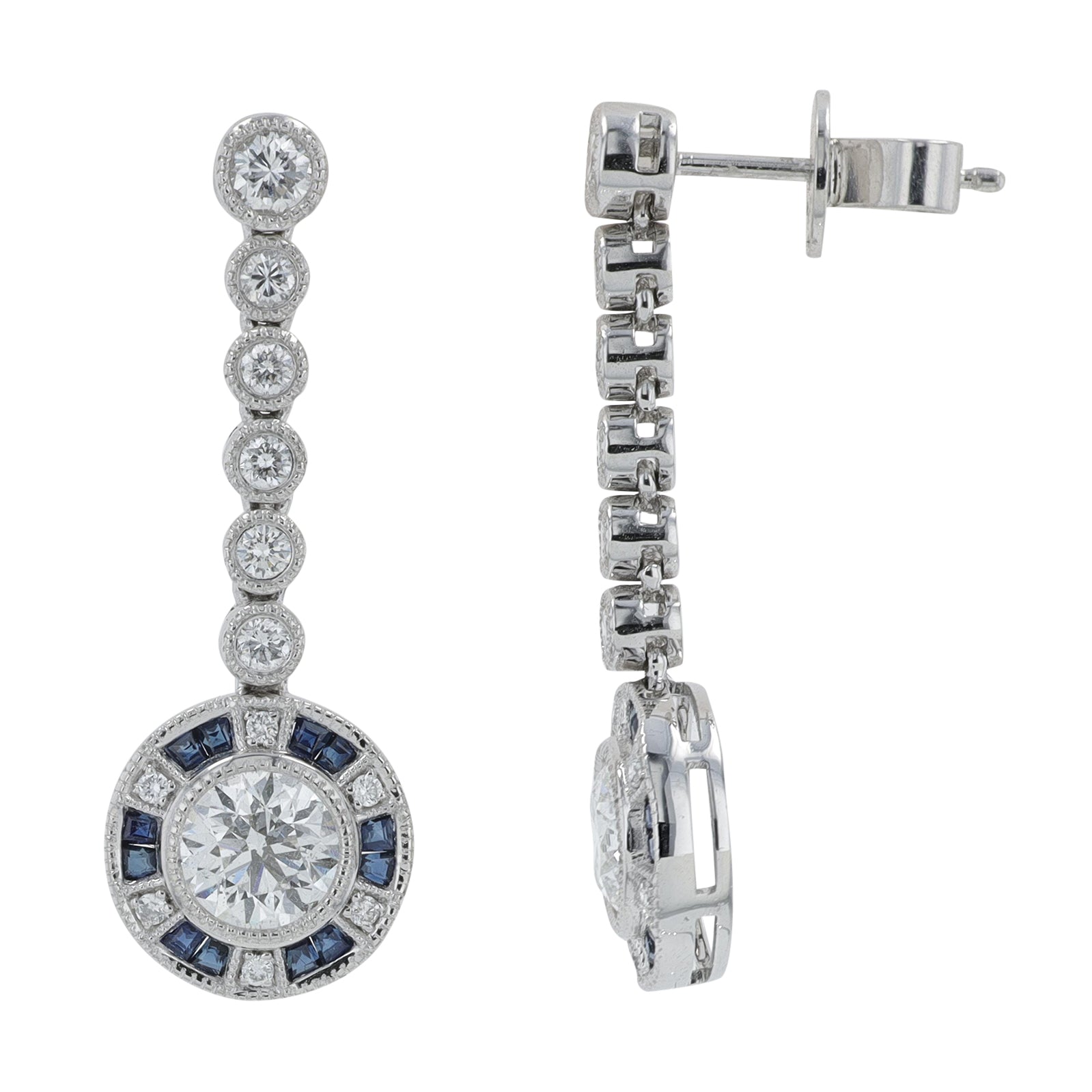 PT950 .44 CT Sapphire Earrings
