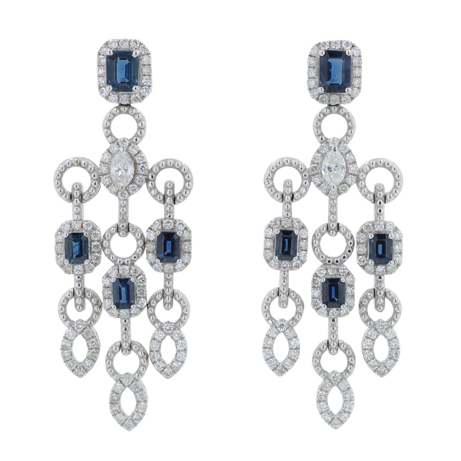 18K WG 2.22 CT Sapphire Earrings