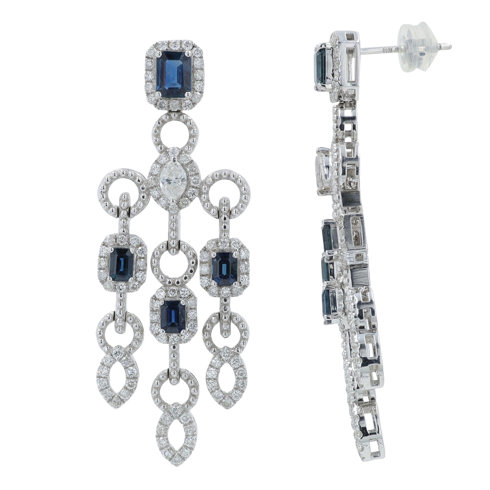 18K WG 2.22 CT Sapphire Earrings