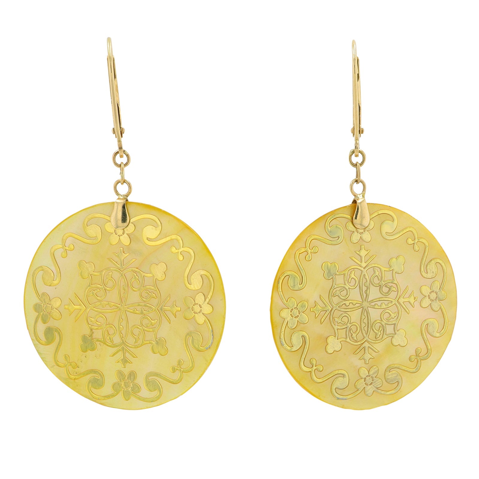 14K YG Mother of Pearl Earrings