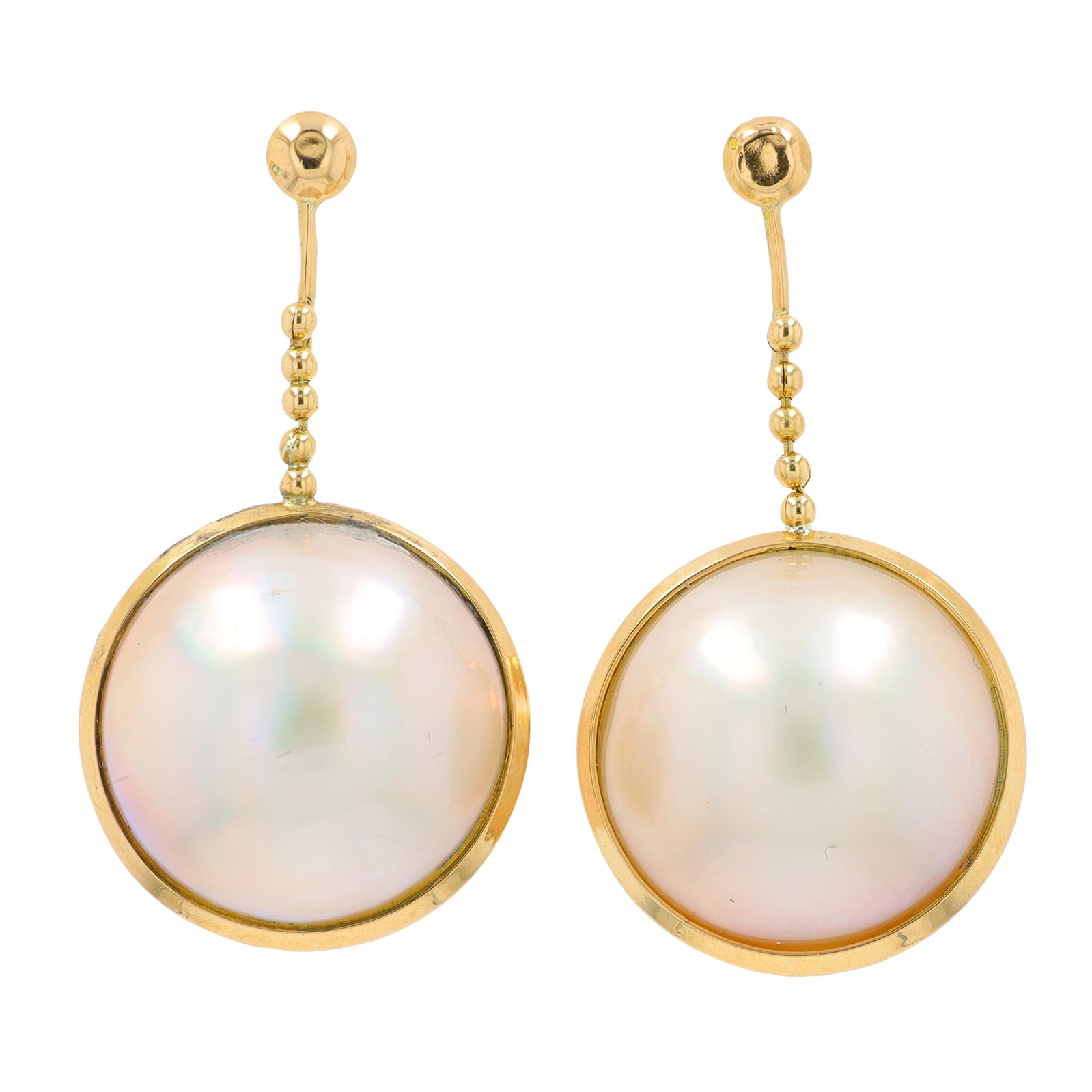 18K YG Mabe Pearl Earrings
