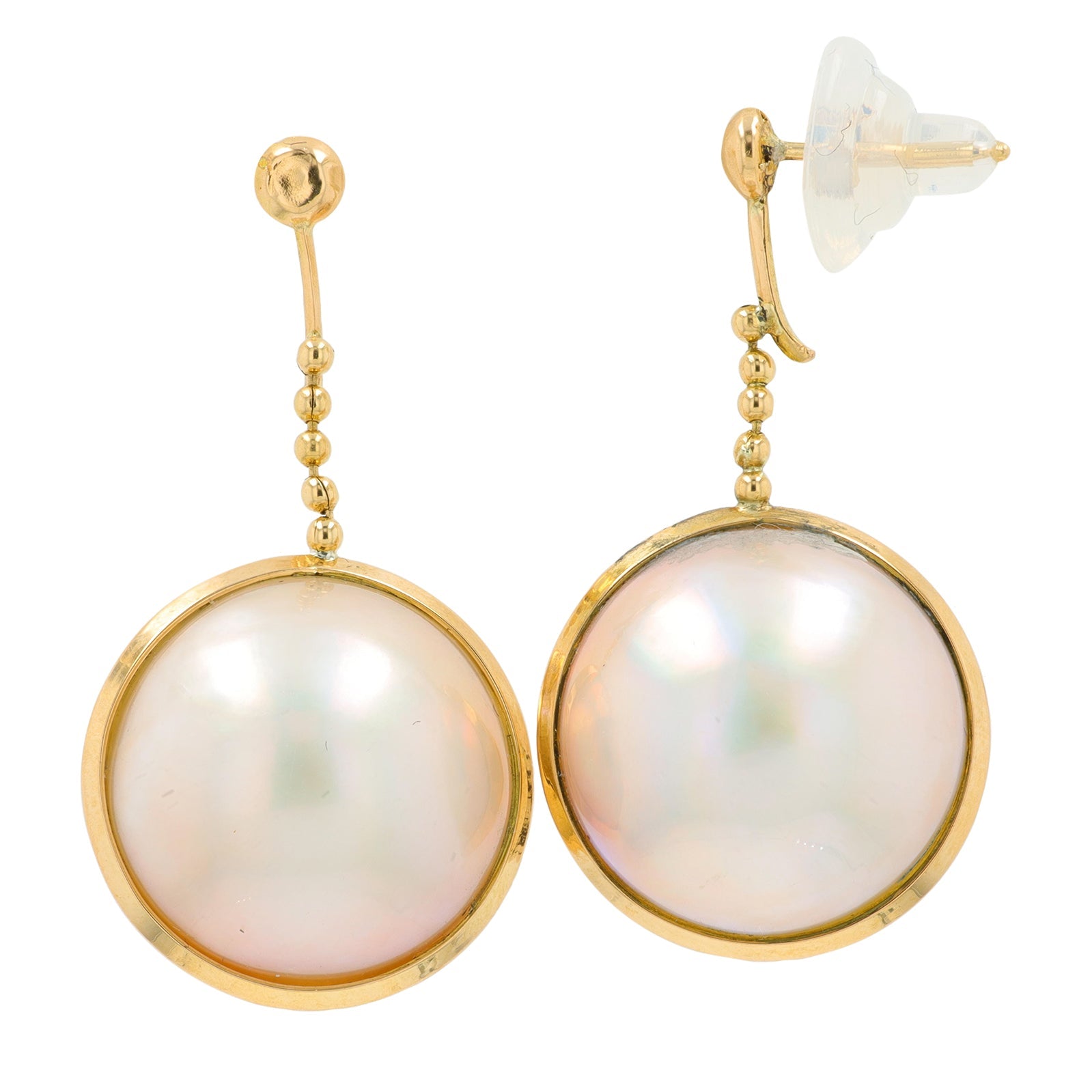 18K YG Mabe Pearl Earrings