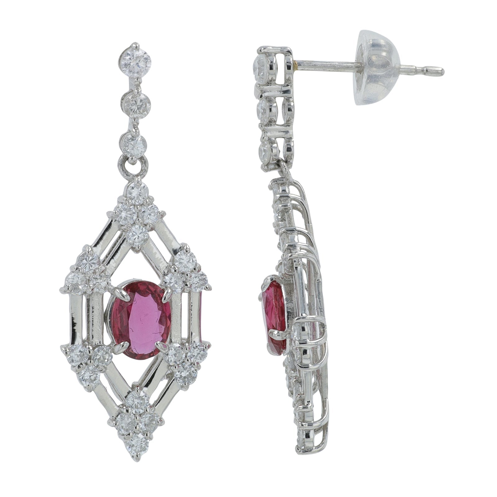 PT900 .67 CTW Ruby Earrings