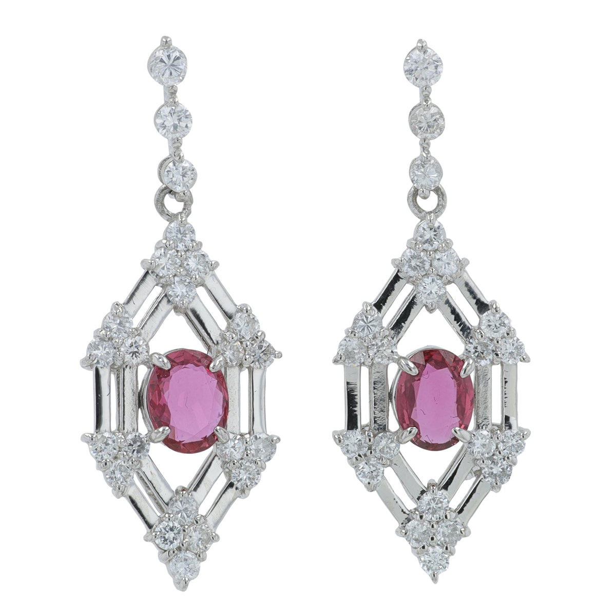 PT900 1.01 CTW Ruby Earrings