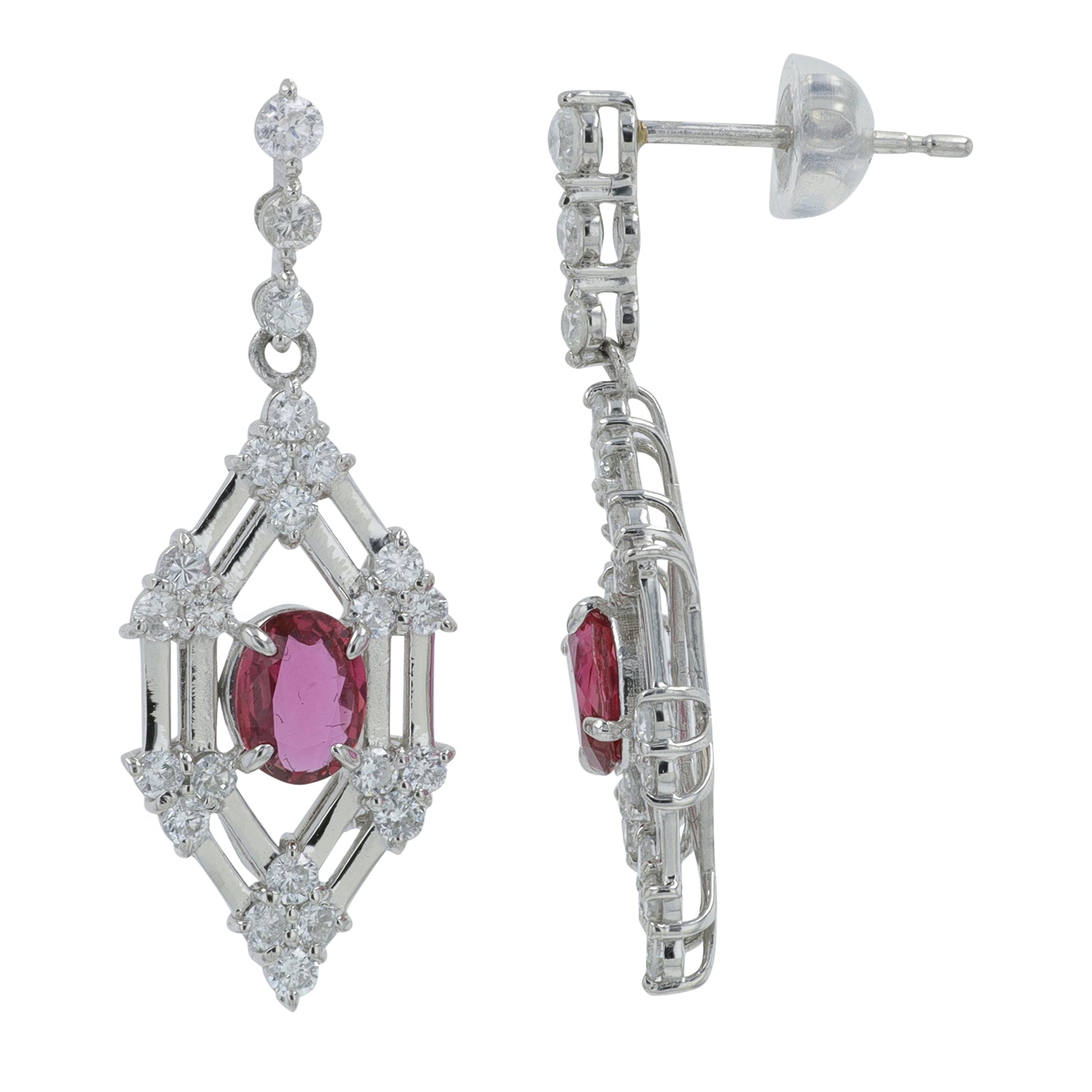 PT900 1.01 CTW Ruby Earrings