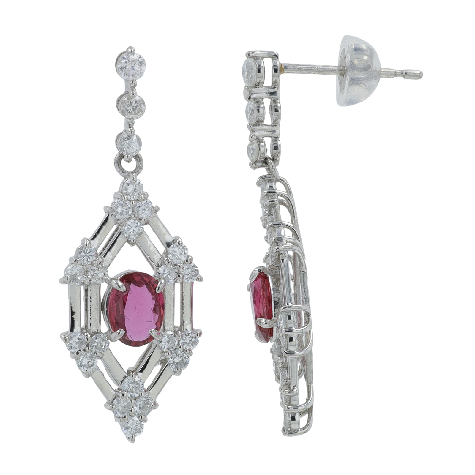 PT900 .98 CTW Ruby Earrings