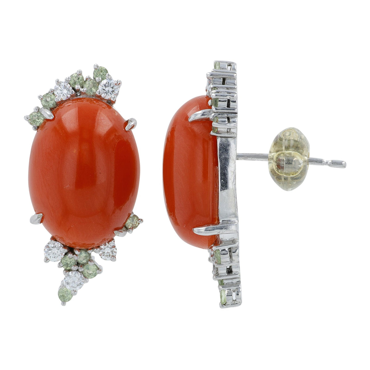 18K WG 70 MM Coral Earrings