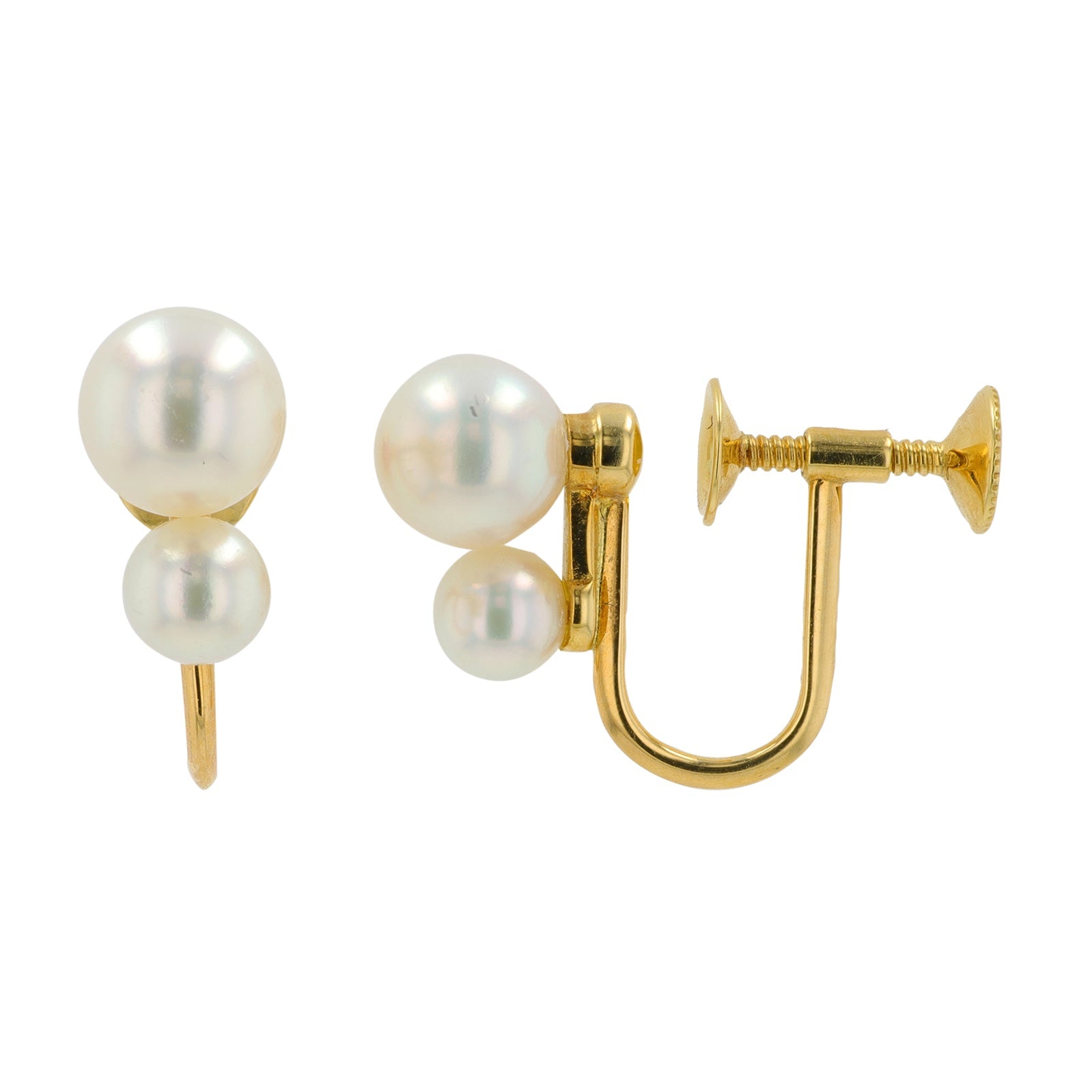 18K YG Mikimoto 4.5 - 6 MM Pearl Earrings