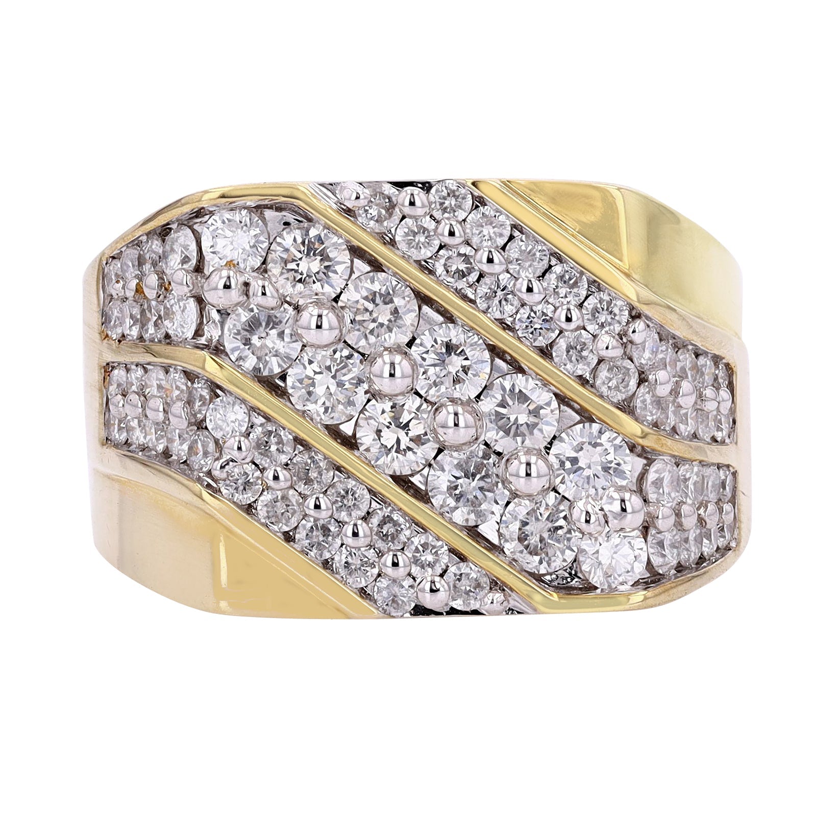 10K YG 2 CT Diamond Gents Ring