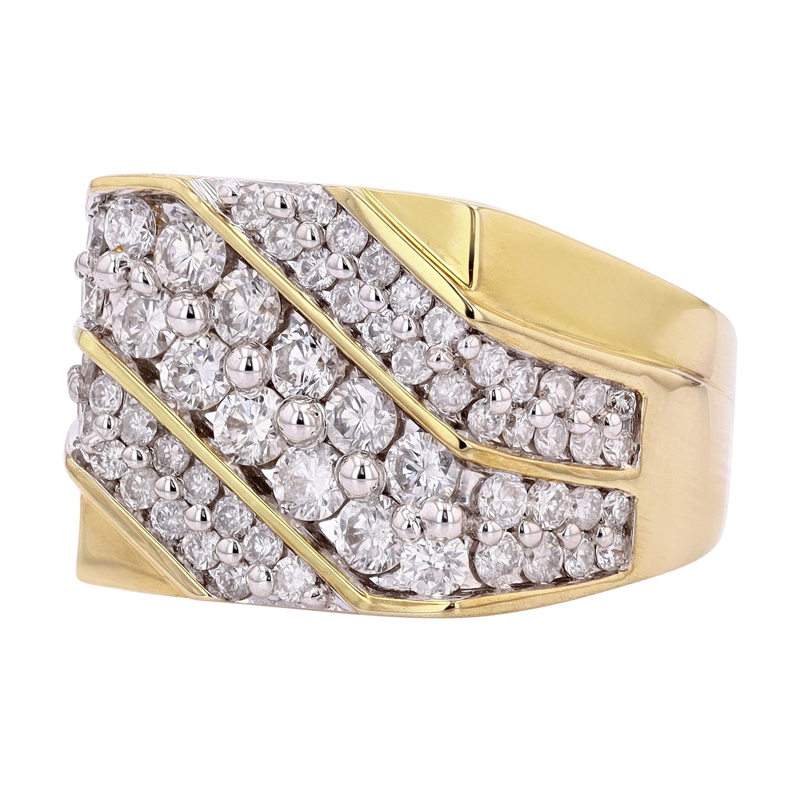 10K YG 2 CT Diamond Gents Ring