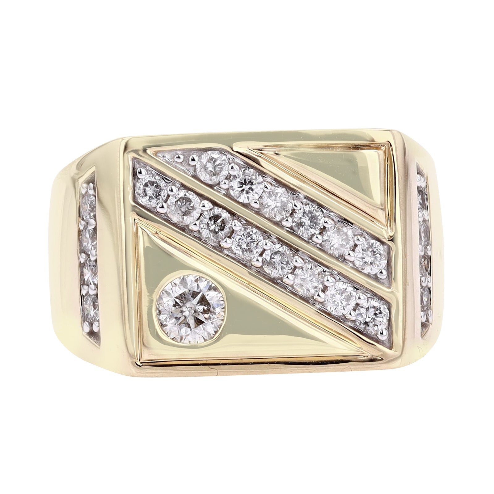 10K YG 1 CT Diamond Gents Ring