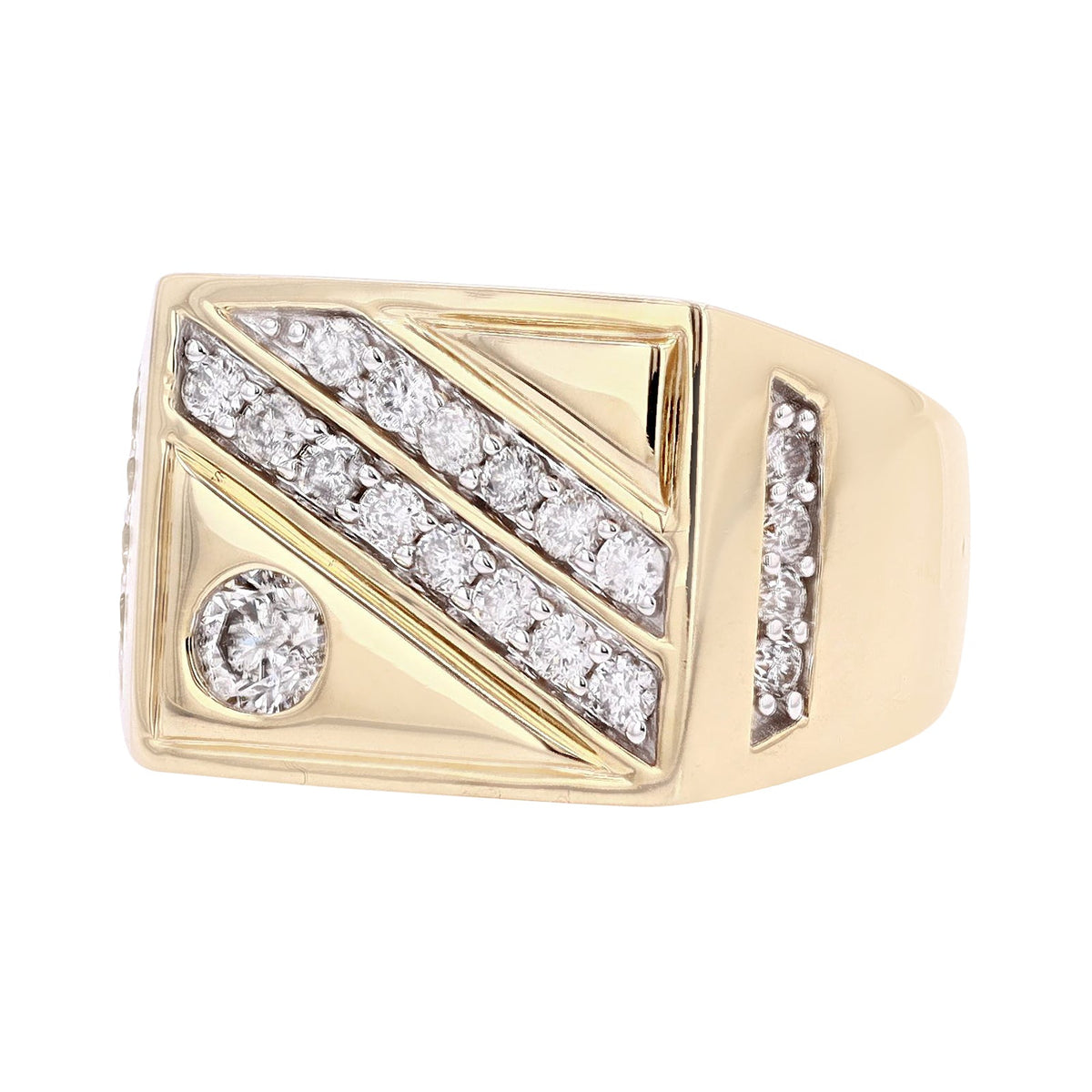10K YG 1 CT Diamond Gents Ring