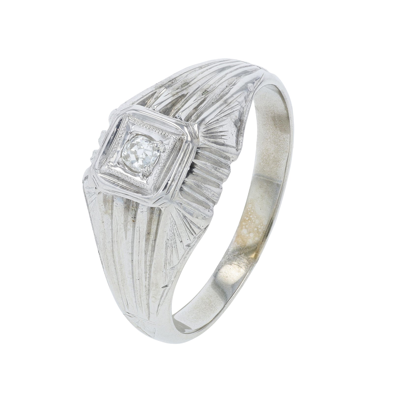 14K WG .08 CTW Diamond Gents Ring