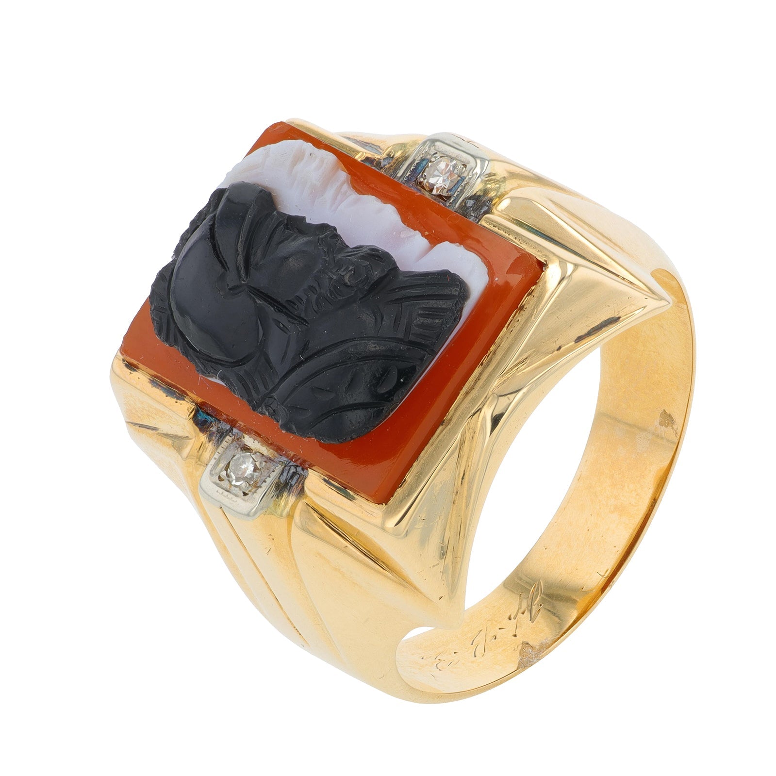 10K YG Cameo Gents Ring