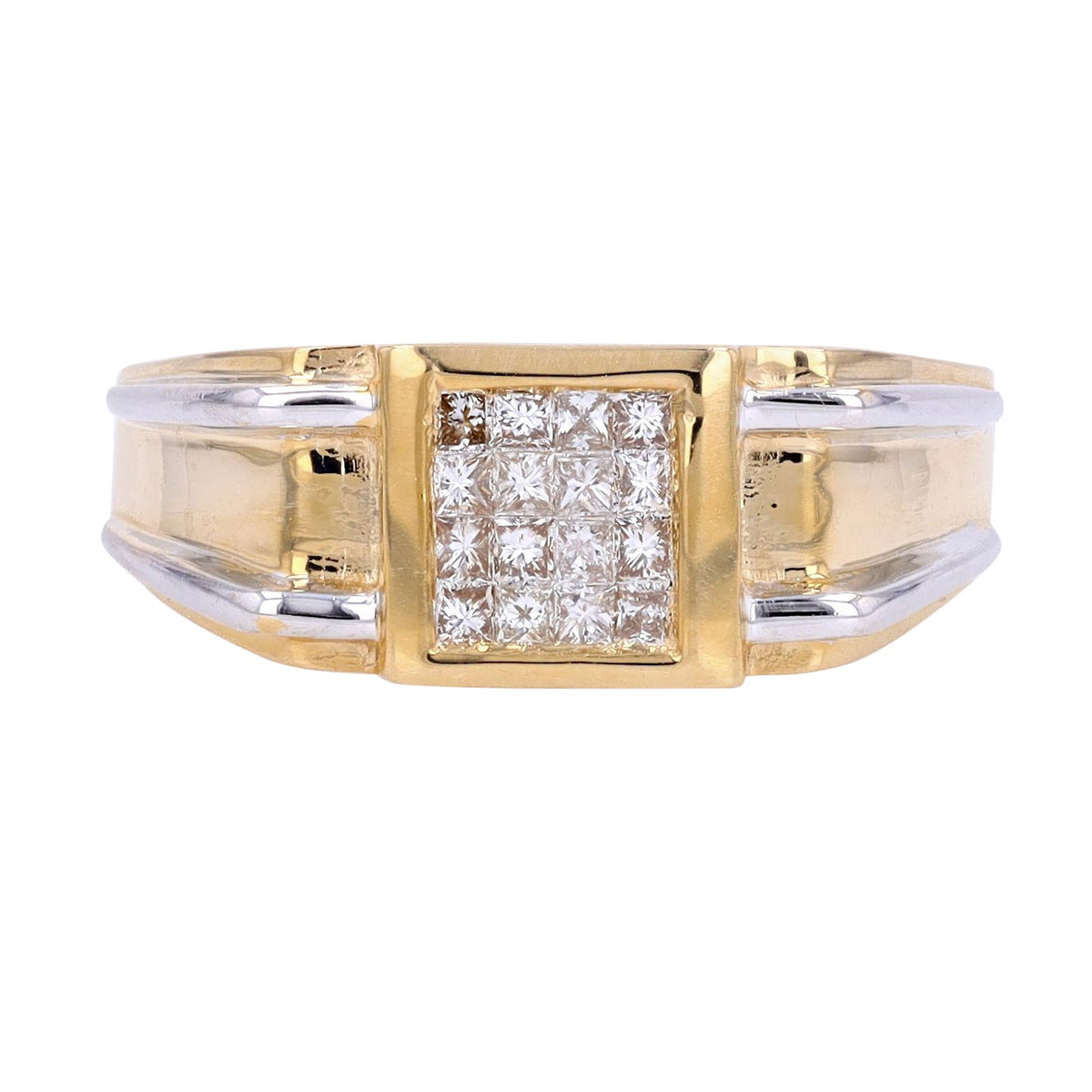 14K TT Diamond Gents Ring
