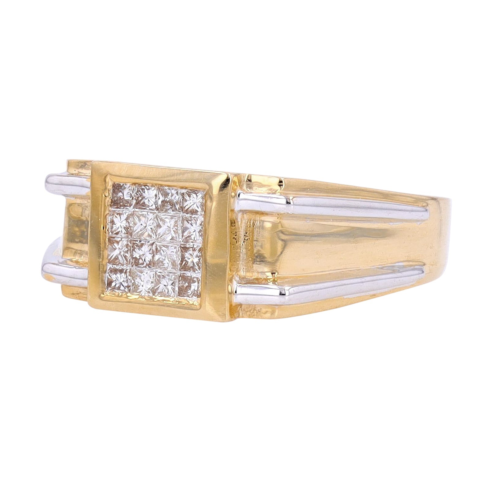 14K TT Diamond Gents Ring