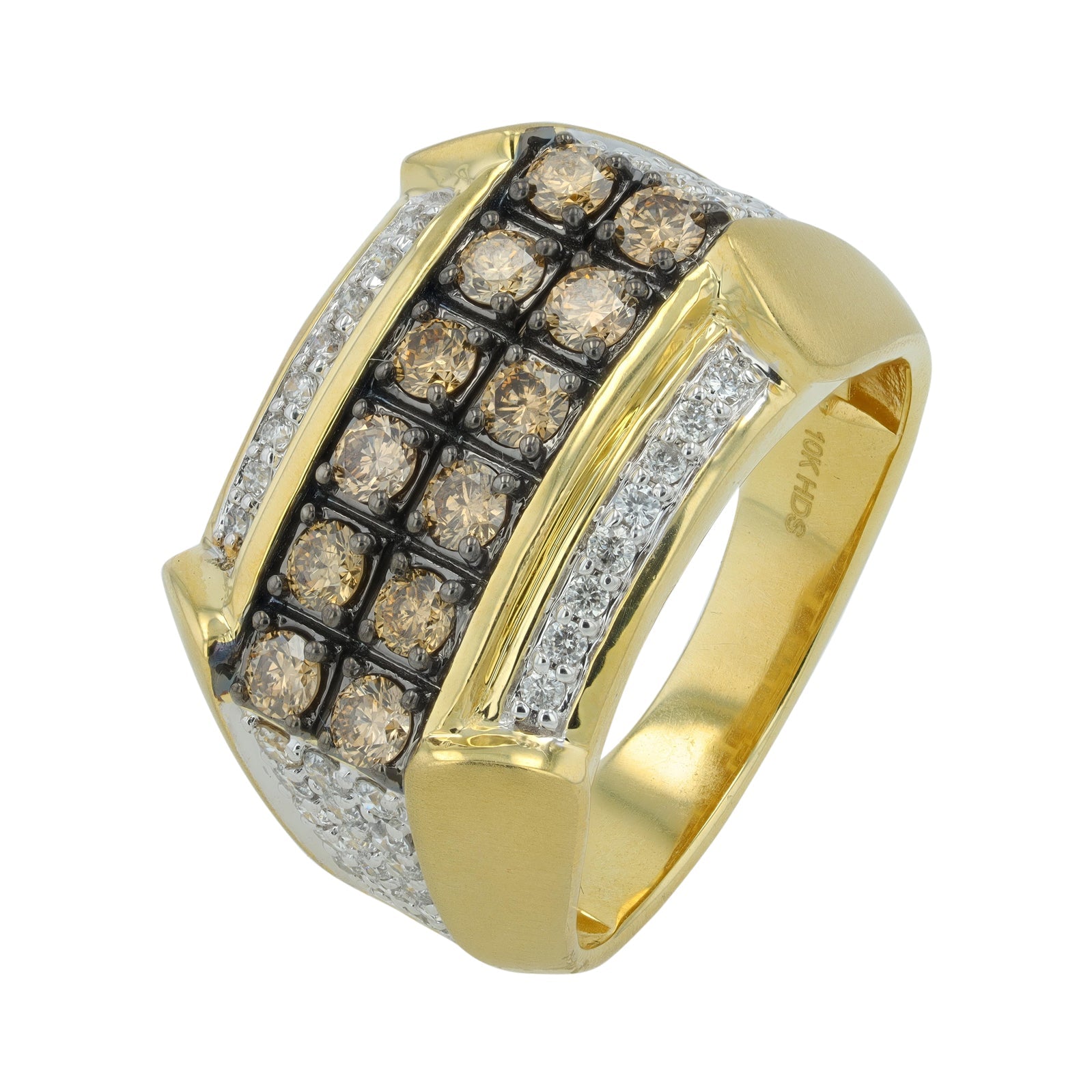 10K YG 1.50 CT Diamond Gents Ring