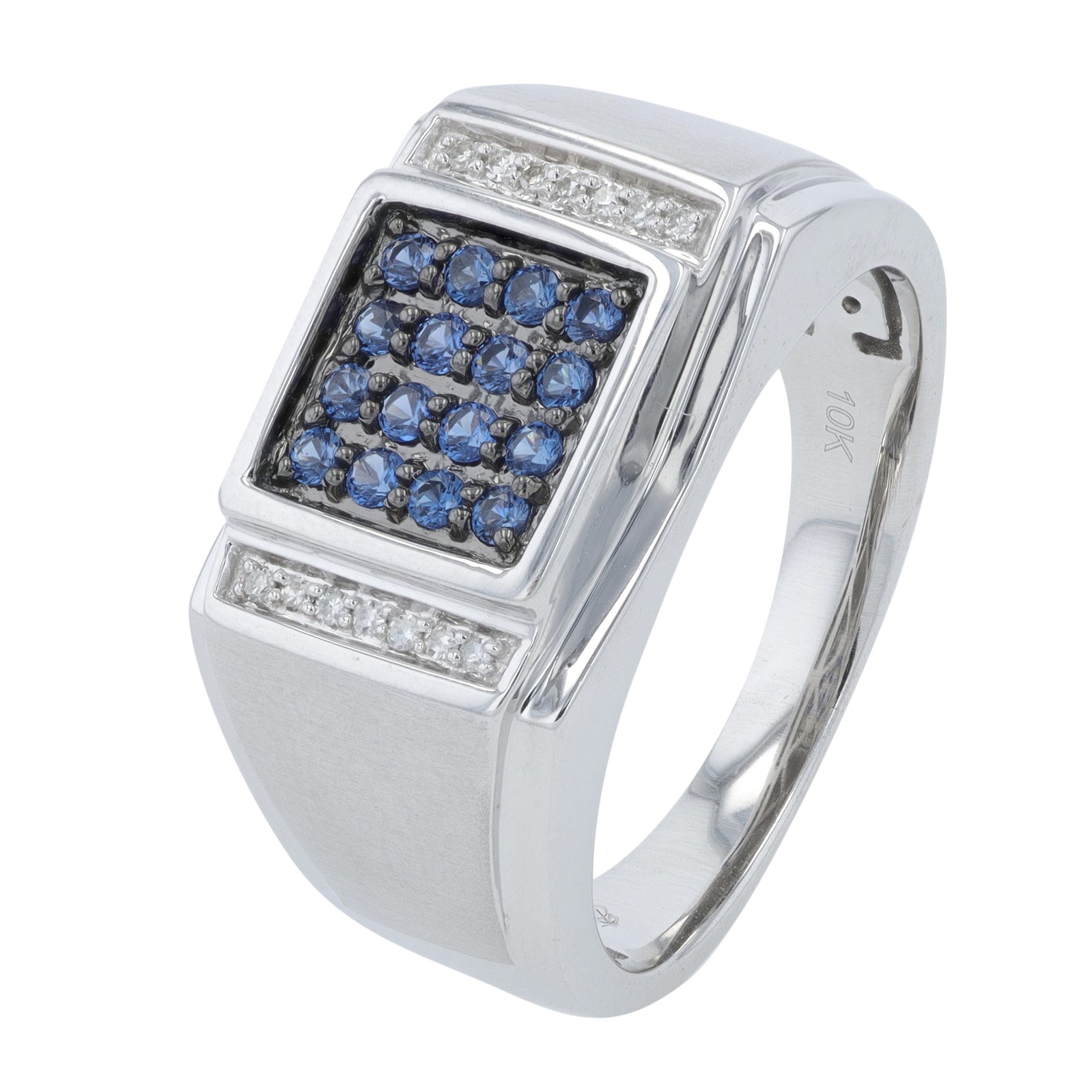 10K WG Sapphire Gents Ring