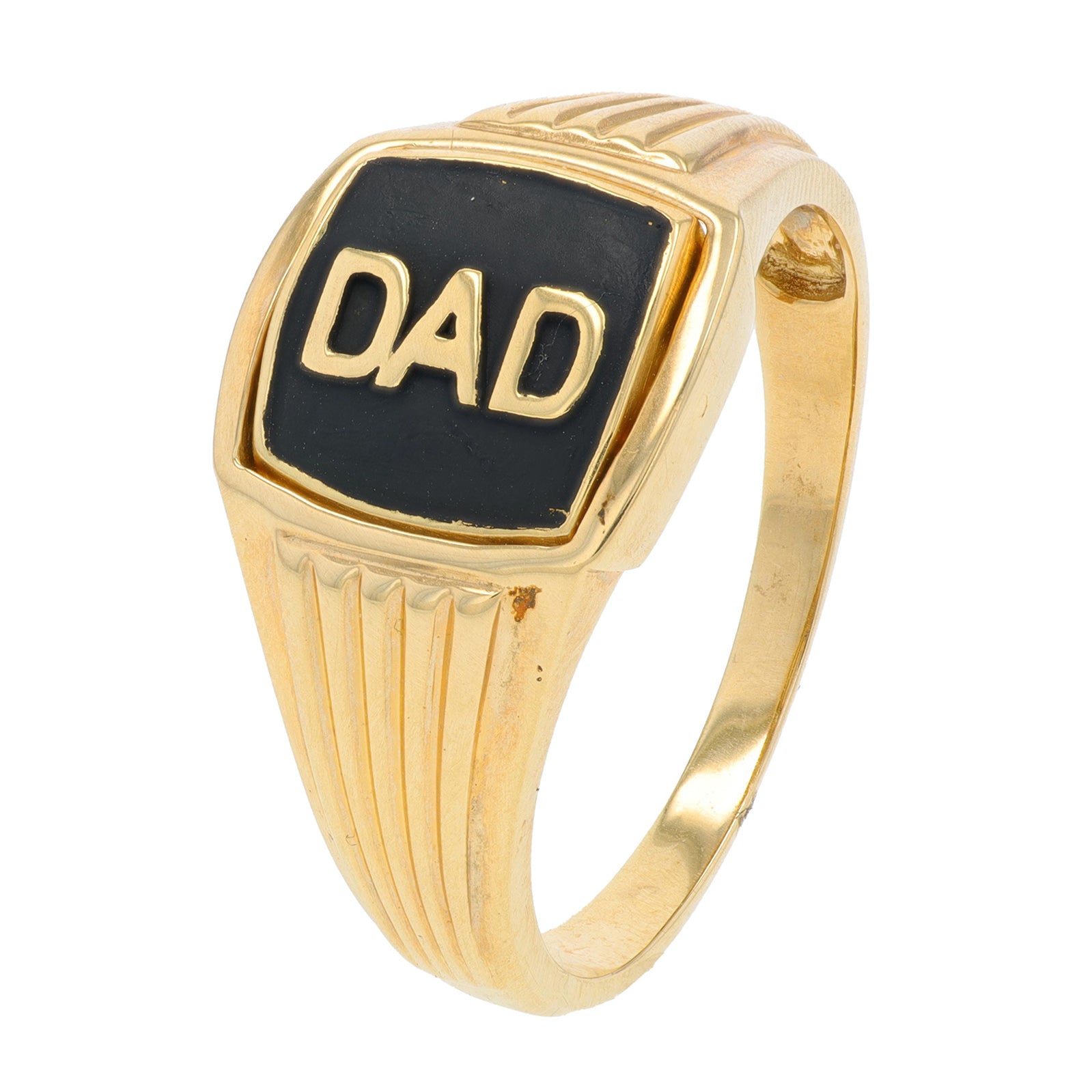 10K YG 'DAD' Flip Gents Ring