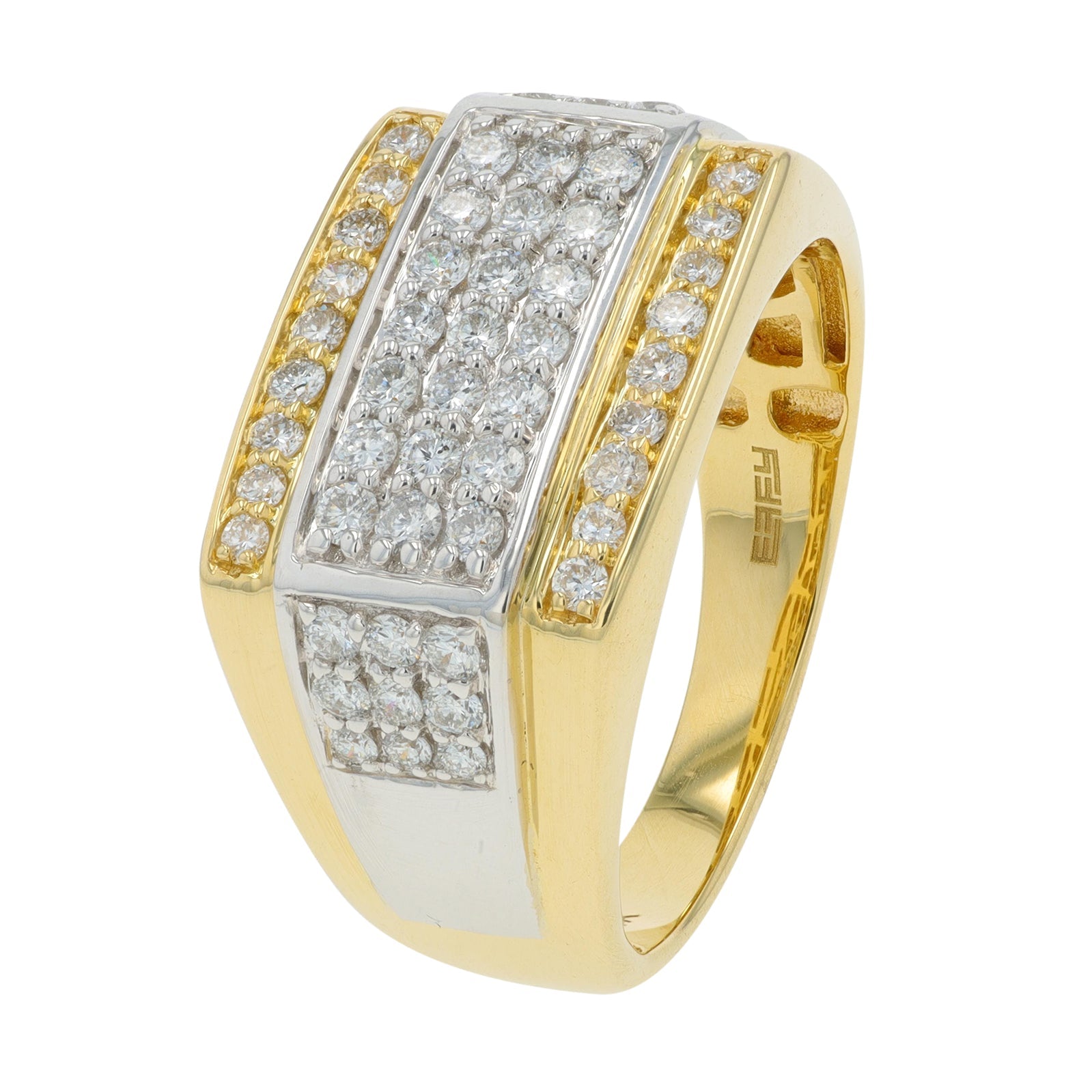 14K TT 1 CT Diamond EFFY Gents Ring