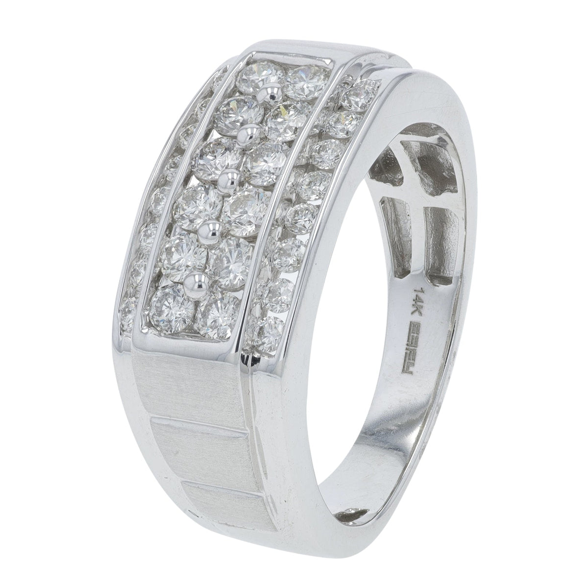 14K EFFY WG 1 CT Diamond Gents Ring