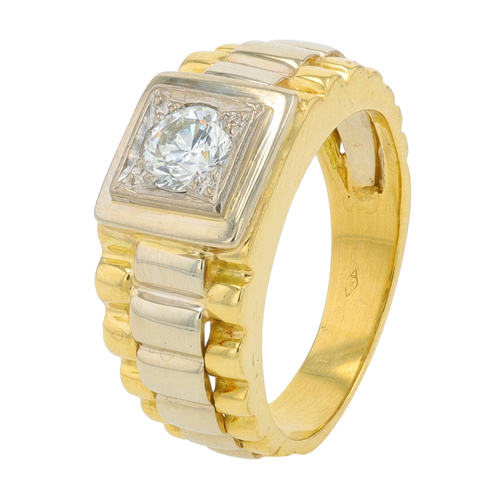 18K TT .50 CT Diamond Gents Ring
