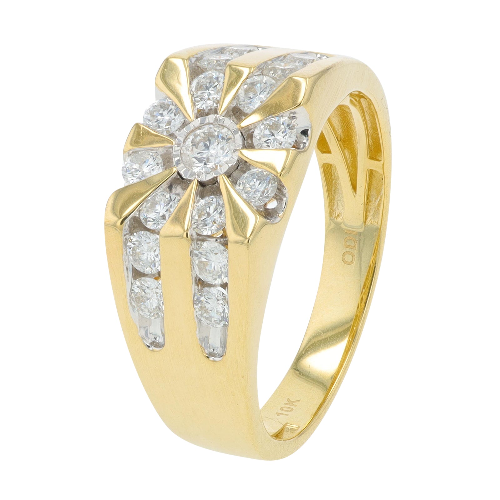 10K YG 1 CT Diamond Gents Ring