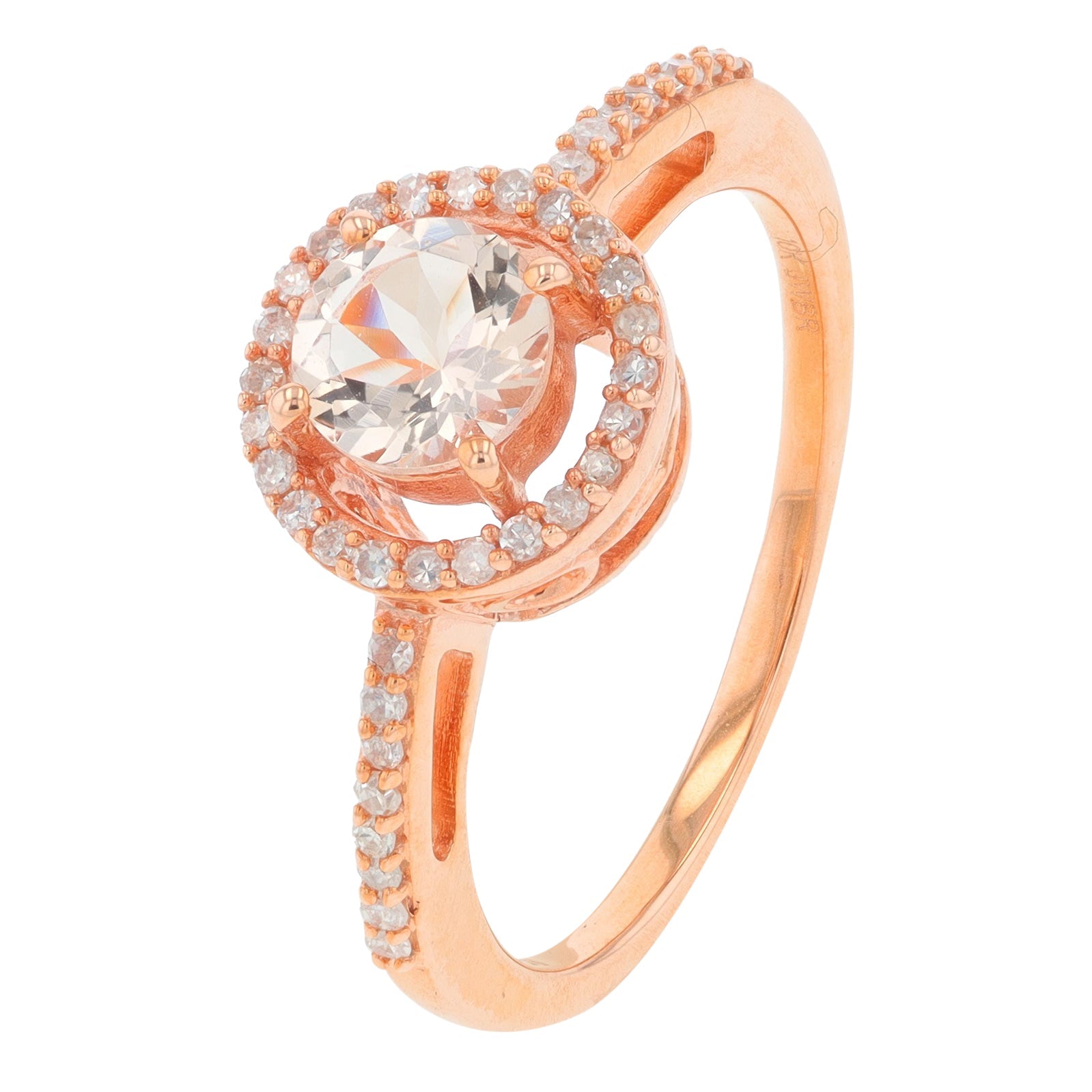 10K .17 CT Gemstone Center Halo Ring<p><strong>More Colors Available</p></strong>