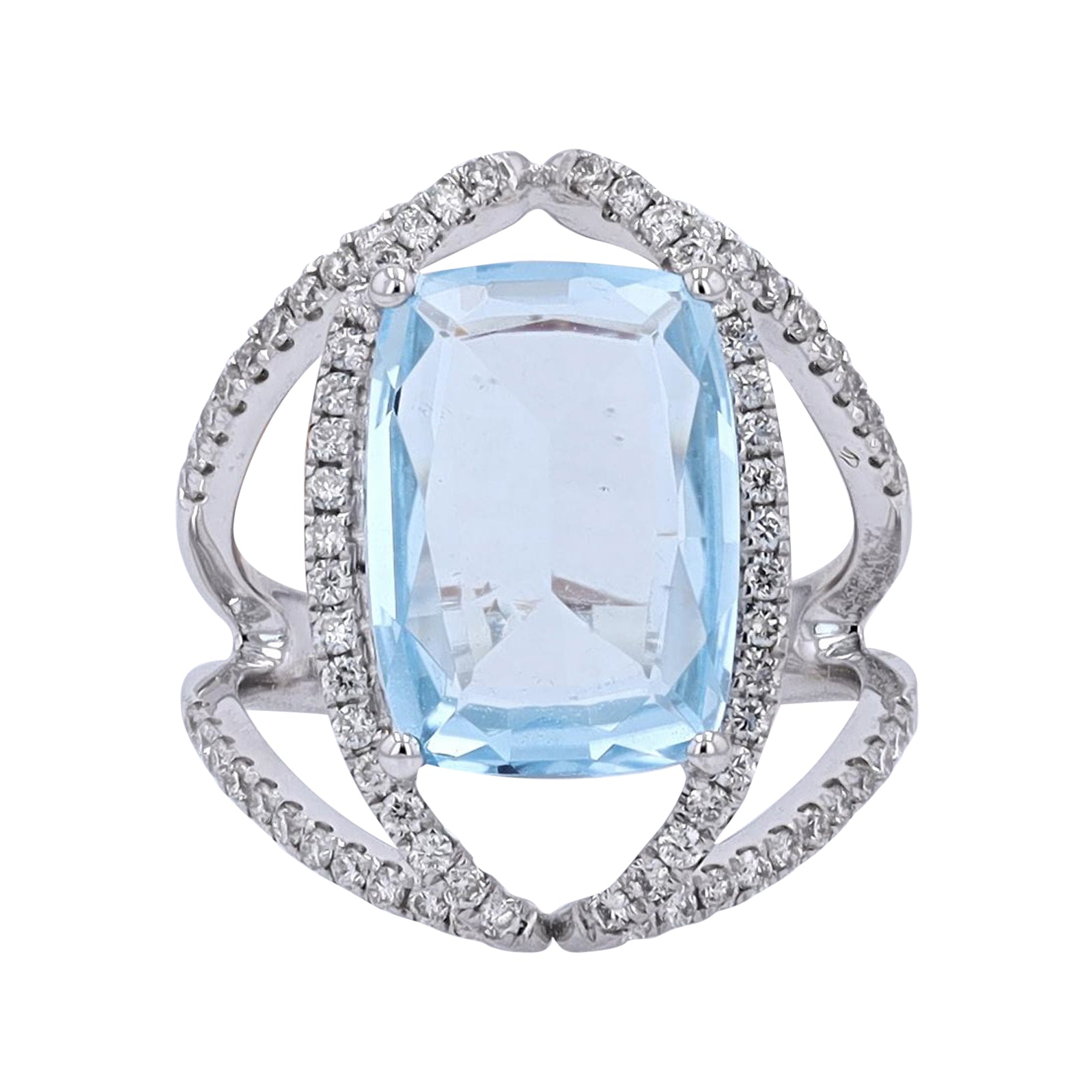 14K EFFY WG 9.03 CT Blue Topaz Ring