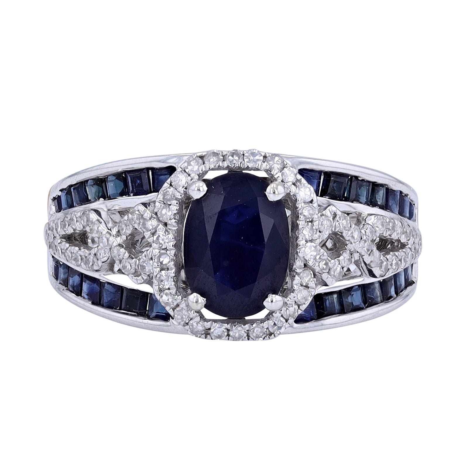 14K EFFY WG 2.76 CT Sapphire Ring