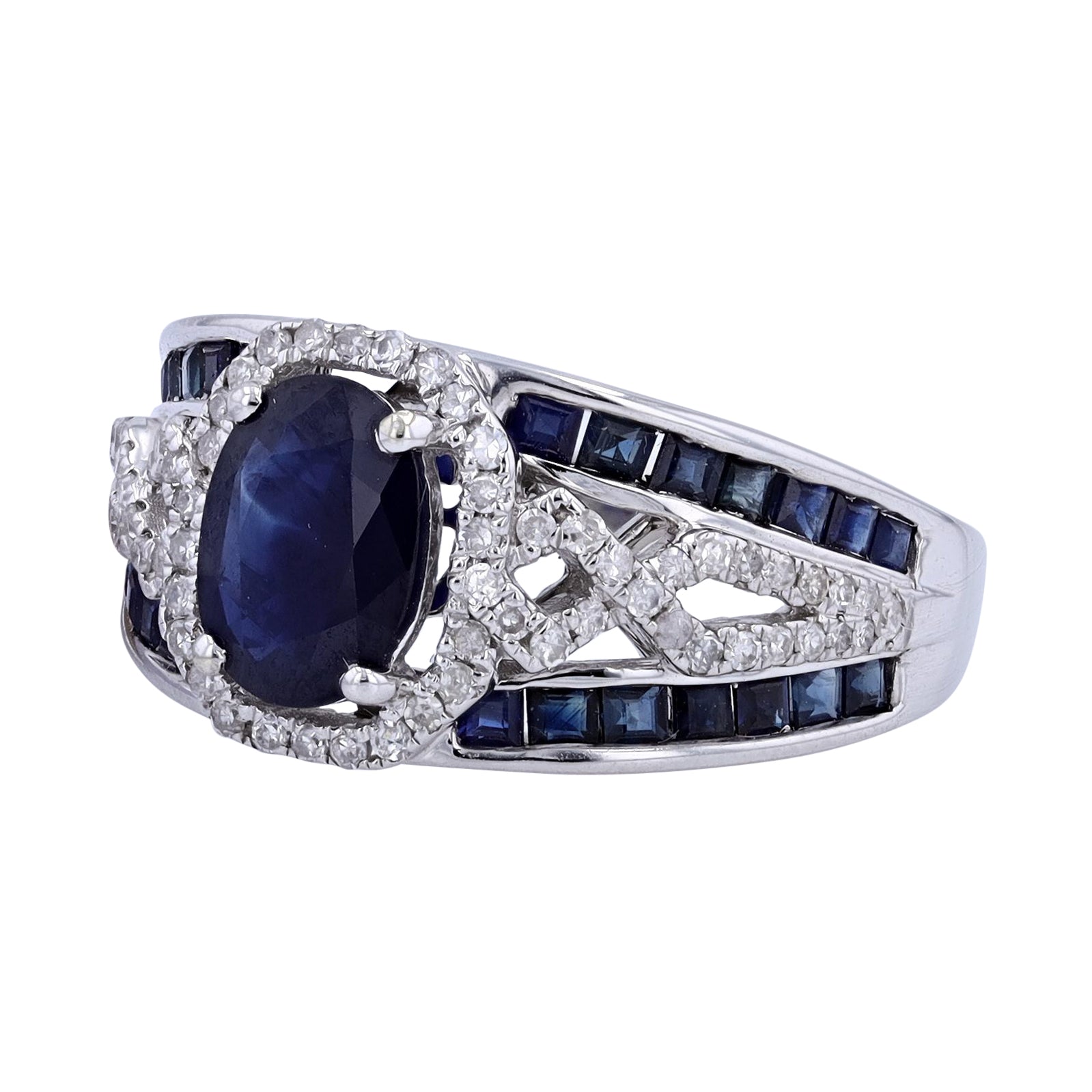 14K EFFY WG 2.76 CT Sapphire Ring