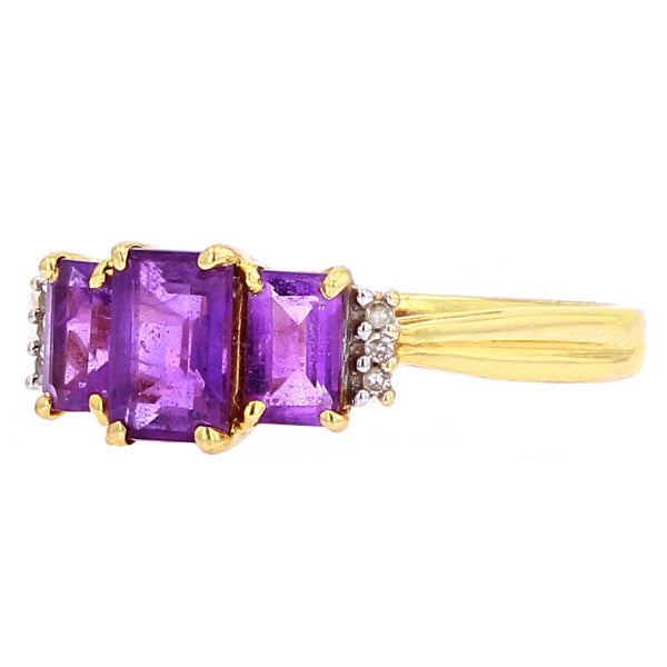 10K YG Three Stone Gemstone Ring<p><strong>More Colors Available</p></strong>