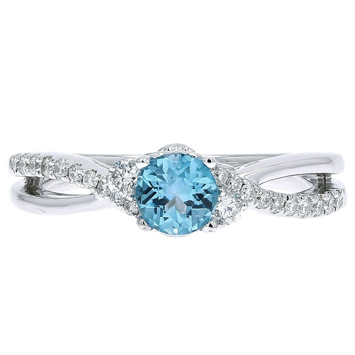 14K WG Gemstone Center Crossover Ring<p><strong>$250</p></strong><p><strong>More Colors Available</p></strong>