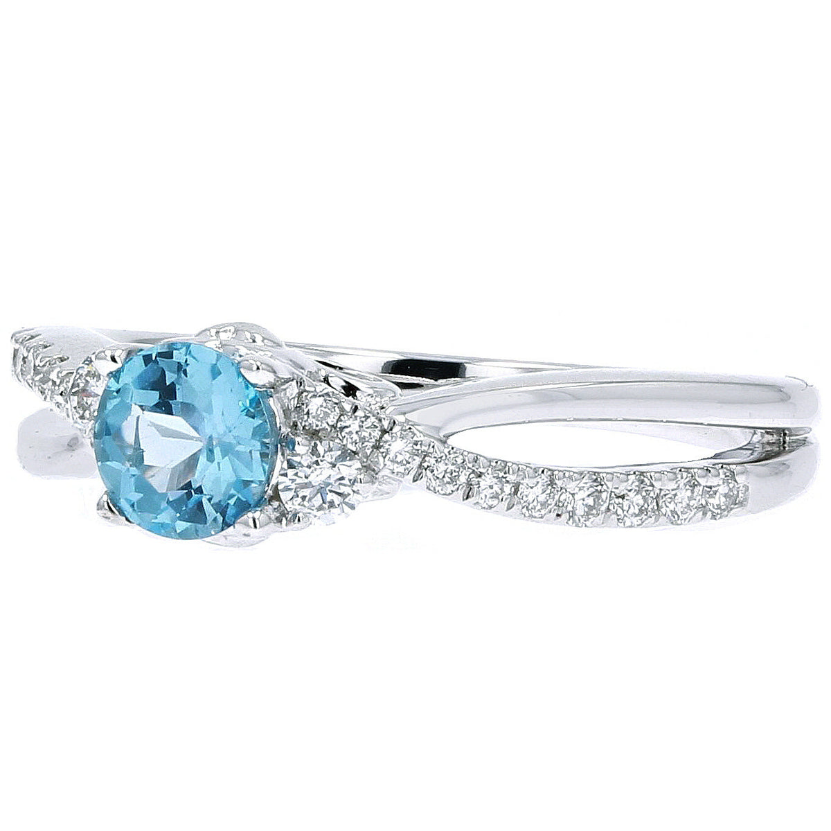 14K WG Gemstone Center Crossover Ring<p><strong>$250</p></strong><p><strong>More Colors Available</p></strong>