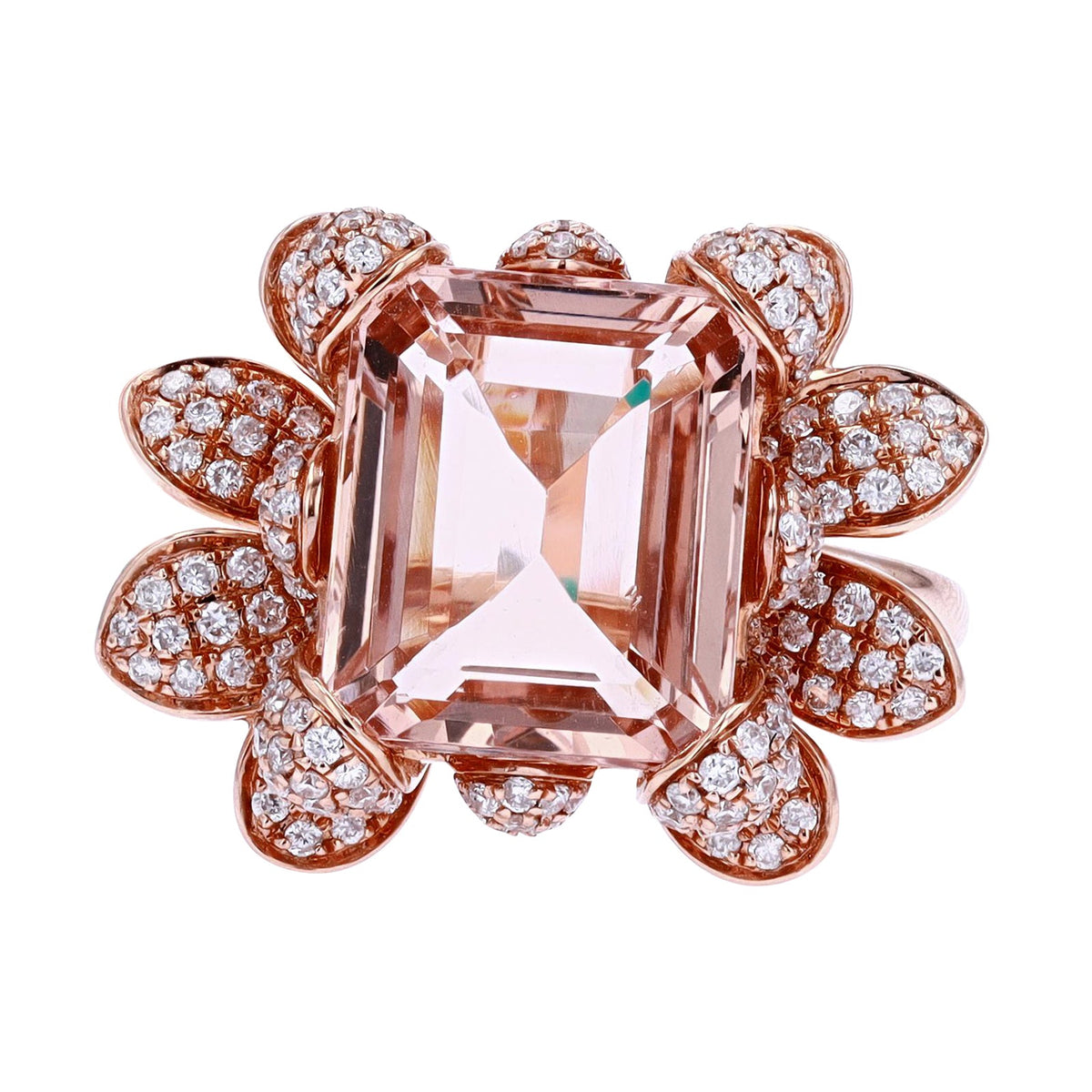 14K RG EFFY Morganite Flower Ring