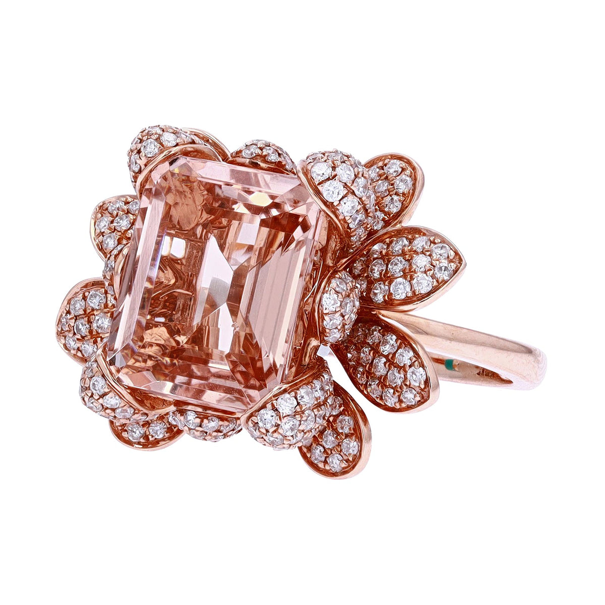 14K RG EFFY Morganite Flower Ring