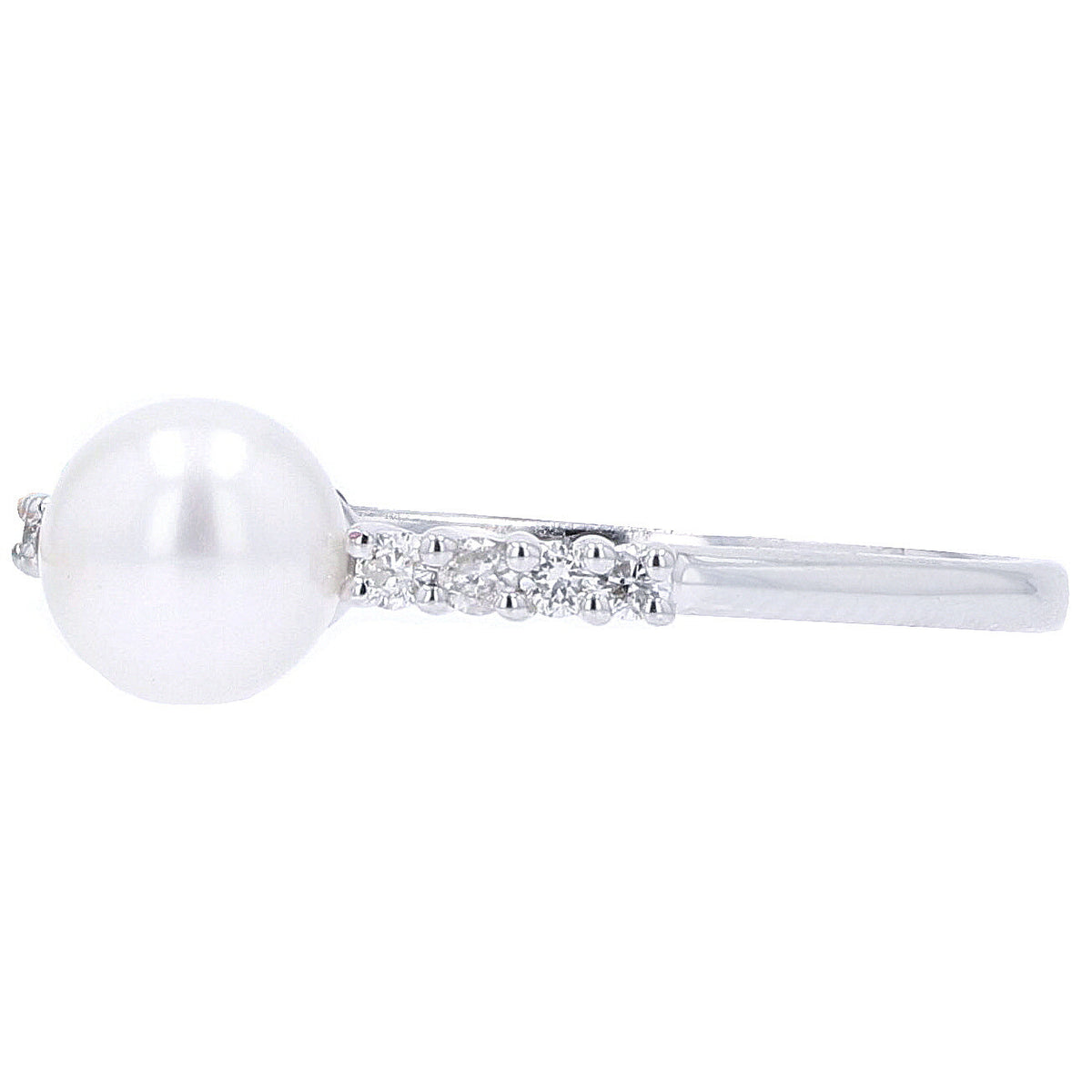 14K WG Pearl Solitaire EFFY Ring