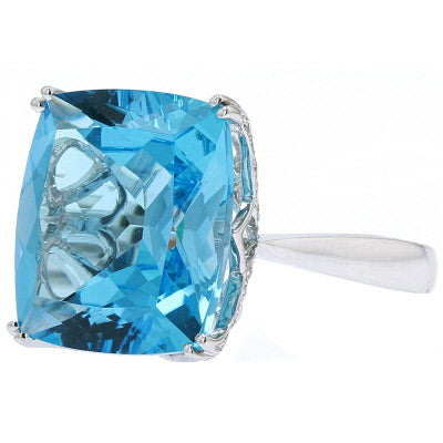 14K WG EFFY Blue Topaz Ring