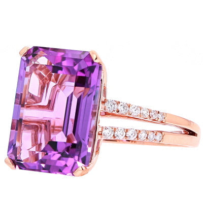 14K YG Amethyst EFFY Ring