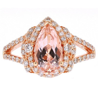 14K RG Morganite Split Band Ring