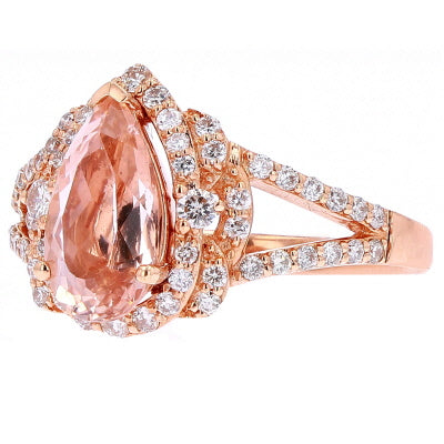 14K RG Morganite Split Band Ring