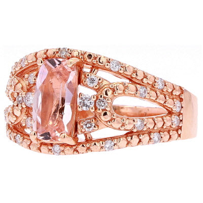14K RG Morganite Center Ring